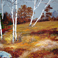 Fall Birch Trees and Blueberries by Laura Tasheiko Fall Birch Trees and Blueberries by Laura Tasheiko