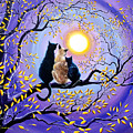 Family Moon Gazing Night Painting by Laura Iverson Family Moon Gazing Night Painting by Laura Iverson