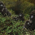 Family of Gorillas Painting by Alan M Hunt Family of Gorillas Painting by Alan M Hunt