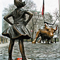 Fearless Girl and Wall Street Bull Statues 5 Photograph by Nishanth Gopinathan Fearless Girl and Wall Street Bull Statues 5 Photograph by Nishanth Gopinathan