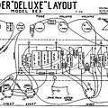 Fender Deluxe Layout Model 5E3 Art Print by Digital Reproductions