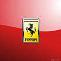 Ferrari 3D Badge-Hood Ornament on Red Photograph by Serge Averbukh Ferrari 3D Badge-Hood Ornament on Red Photograph by Serge Averbukh