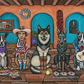 Fiesta Dogs Painting by Victoria De Almeida Fiesta Dogs Painting by Victoria De Almeida
