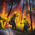 Fire Line 2 Painting by Ricardo Chavez-Mendez Fire Line 2 Painting by Ricardo Chavez-Mendez