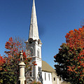 First Congregational Church and Ethan Allen Revolutionary War Patriot Statue in Manchester Vermont Photograph by Linda Stern First Congregational Church and Ethan Allen Revolutionary War Patriot Statue in Manchester Vermont Photograph by Linda Stern
