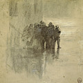 Fishermen in Oilskins, Cullercoats, England, 1881 Drawing by Winslow Homer Fishermen in Oilskins, Cullercoats, England, 1881 Drawing by Winslow Homer