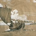 Fishing off Scarborough Glass Art by Winslow Homer Fishing off Scarborough Glass Art by Winslow Homer