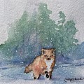 Fox in snow Painting by Rebecca Matthews Fox in snow Painting by Rebecca Matthews