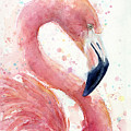 Flamingo - Facing Right Painting by Olga Shvartsur Flamingo - Facing Right Painting by Olga Shvartsur