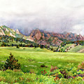 Flatirons Vista Painting by Anne Gifford Flatirons Vista Painting by Anne Gifford