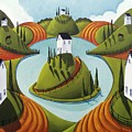 Floating Hill - surreal country landscape Painting by Debbie Criswell Floating Hill - surreal country landscape Painting by Debbie Criswell