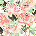 Floral Cranes Digital Art by Spacefrog Designs Floral Cranes Digital Art by Spacefrog Designs
