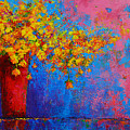 Springs flowers Modern Impressionist Abstract Floral Palette Knife Work Painting by Patricia Awapara
