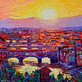Florence Sunset Over Ponte Vecchio Abstract Impressionist Knife Oil Painting By Ana Maria Edulescu Painting by Ana Maria Edulescu Florence Sunset Over Ponte Vecchio Abstract Impressionist Knife Oil Painting By Ana Maria Edulescu Painting by Ana Maria Edulescu