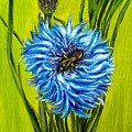 Flower and Bee oil painting by Natalja Picugina Flower and Bee oil painting by Natalja Picugina