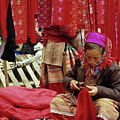 Flower Hmong Fabric Stall by Rick Piper Photography Flower Hmong Fabric Stall by Rick Piper Photography
