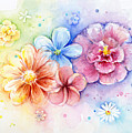 Flower Power Watercolor Painting by Olga Shvartsur Flower Power Watercolor Painting by Olga Shvartsur