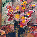 Flower Vase on a Table Painting by Lovis Corinth Flower Vase on a Table Painting by Lovis Corinth