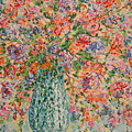 Flowers In Crystal Vase. by Leonard Holland Flowers In Crystal Vase. by Leonard Holland