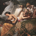 Four Muses and Pegasus Painting by Caesar van Everdingen Four Muses and Pegasus Painting by Caesar van Everdingen