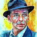 Frank Sinatra in blue fedora Painting by Suzann Sines Frank Sinatra in blue fedora Painting by Suzann Sines