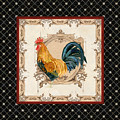 French Country Roosters Quartet 4 Painting by Audrey Jeanne Roberts French Country Roosters Quartet 4 Painting by Audrey Jeanne Roberts