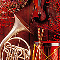 French Horn Christmas Still Life by Garry Gay French Horn Christmas Still Life by Garry Gay