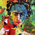Frida and Parrot Uno Painting by Elaine Elliott Frida and Parrot Uno Painting by Elaine Elliott