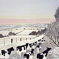 Friesians in Winter Painting by Maggie Rowe Friesians in Winter Painting by Maggie Rowe