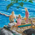 Fun at the Beach Painting by David Bigelow Fun at the Beach Painting by David Bigelow