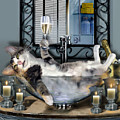 Funny pet print with a tipsy kitty Painting by Regina Femrite Funny pet print with a tipsy kitty Painting by Regina Femrite
