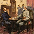 General Grant meets Robert E Lee Painting by English School General Grant meets Robert E Lee Painting by English School