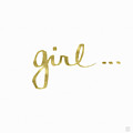 Girl Talk Gold- Art by Linda Woods Painting by Linda Woods Girl Talk Gold- Art by Linda Woods Painting by Linda Woods