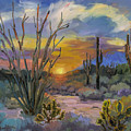 God's Day - Sonoran Desert Painting by Diane McClary God's Day - Sonoran Desert Painting by Diane McClary