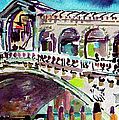 Grand Canal Rialto Bridge Venice Painting by Ginette Callaway