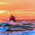 Grand Haven Lighthouses Painting by Christopher Arndt Grand Haven Lighthouses Painting by Christopher Arndt