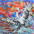 Great Egret Sunset Glory Painting by Jyotika Shroff Great Egret Sunset Glory Painting by Jyotika Shroff