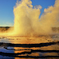 Great Fountain Geyser Sunset Eruption Photograph by Greg Norrell Great Fountain Geyser Sunset Eruption Photograph by Greg Norrell