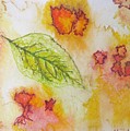Green Leaf of Fall Painting by Patricia Arroyo Green Leaf of Fall Painting by Patricia Arroyo
