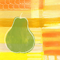 Green Pear- Art by Linda Woods Painting by Linda Woods Green Pear- Art by Linda Woods Painting by Linda Woods