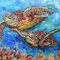 Green Sea Turtles Painting by Jyotika Shroff Green Sea Turtles Painting by Jyotika Shroff