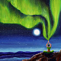 Green Tara Creating the Aurora Borealis Painting by Laura Iverson Green Tara Creating the Aurora Borealis Painting by Laura Iverson