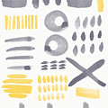 Grey and Yellow Shapes- abstract painting Painting by Linda Woods Grey and Yellow Shapes- abstract painting Painting by Linda Woods