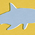 Grey and Yellow Shark by Linda Woods Grey and Yellow Shark by Linda Woods