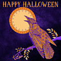 Halloween Crow and Moon by Tammy Wetzel Halloween Crow and Moon by Tammy Wetzel