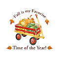 Harvest Red Wagon Pumpkins n Leaves Painting by Audrey Jeanne Roberts Harvest Red Wagon Pumpkins n Leaves Painting by Audrey Jeanne Roberts