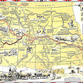 Historic Pioneer Trails Map 1843-1866 Poster by Charles Robinson