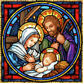 Holy Family Stained Glass by Randy Wollenmann