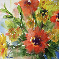 Hot Gerbers Painting by Judith Levins Hot Gerbers Painting by Judith Levins