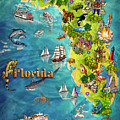 Illustrated Map of Florida Painting by Maria Rabinky Illustrated Map of Florida Painting by Maria Rabinky